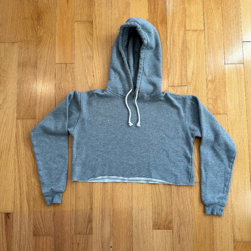 Wild Fable Women's Heather Gray Cropped Hoodie